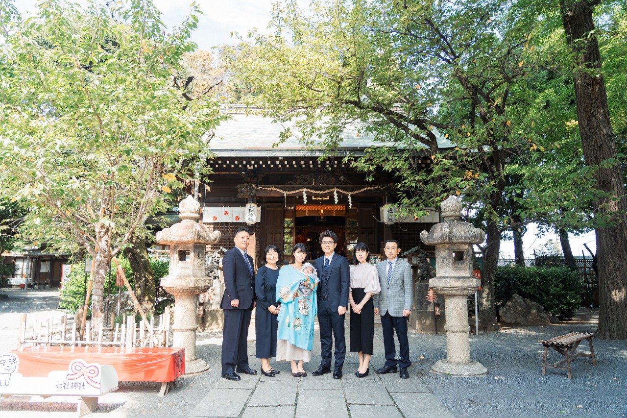 東京の神社でのお宮参り写真46