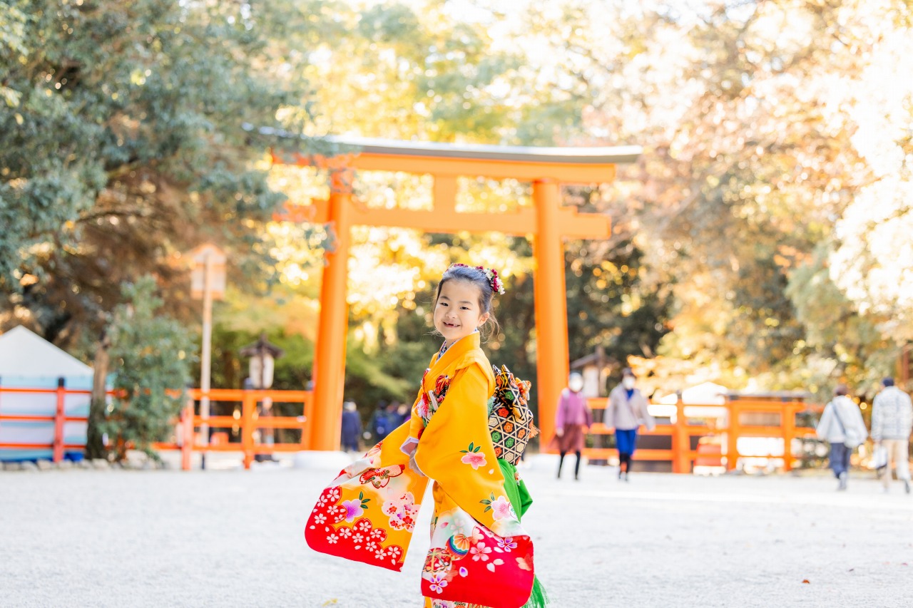 京都の神社での七五三写真05
