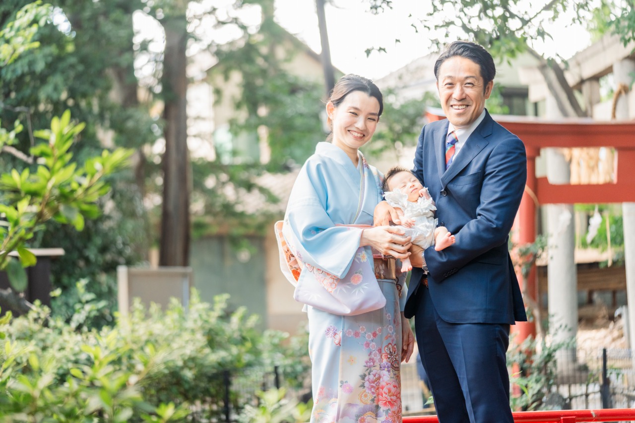 東京の神社でのお宮参り写真30