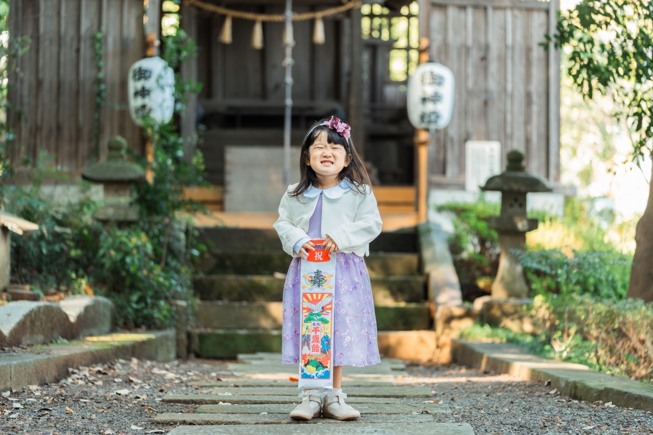 中氷川神社で七五三のソロショット