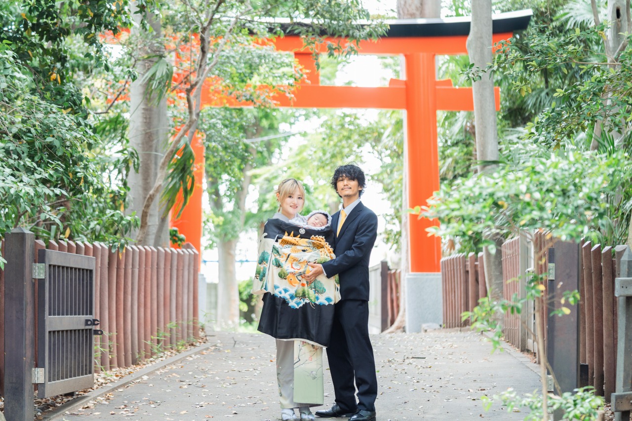 東京の神社でのお宮参り写真34