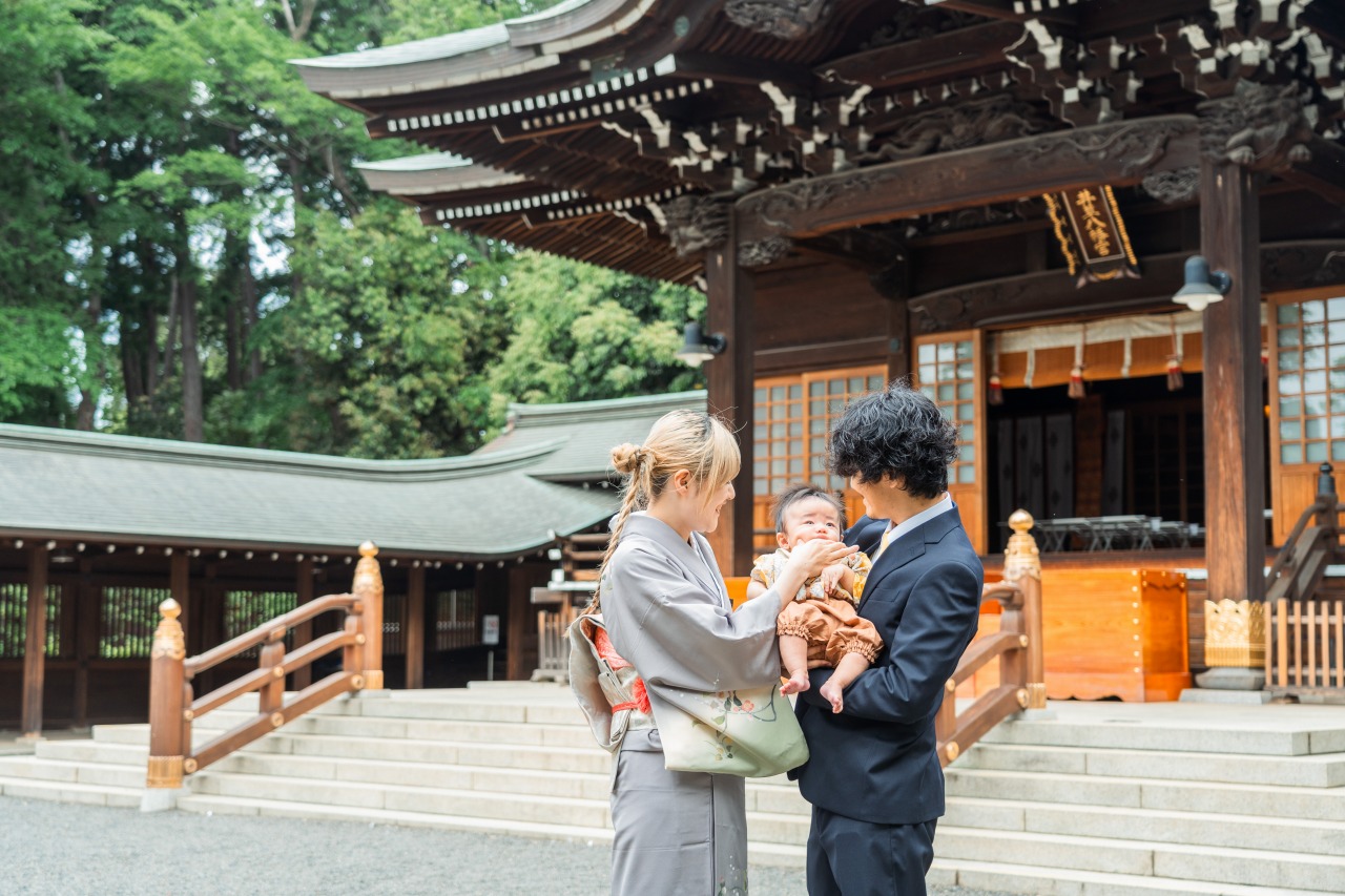 東京の神社でのお宮参り写真32