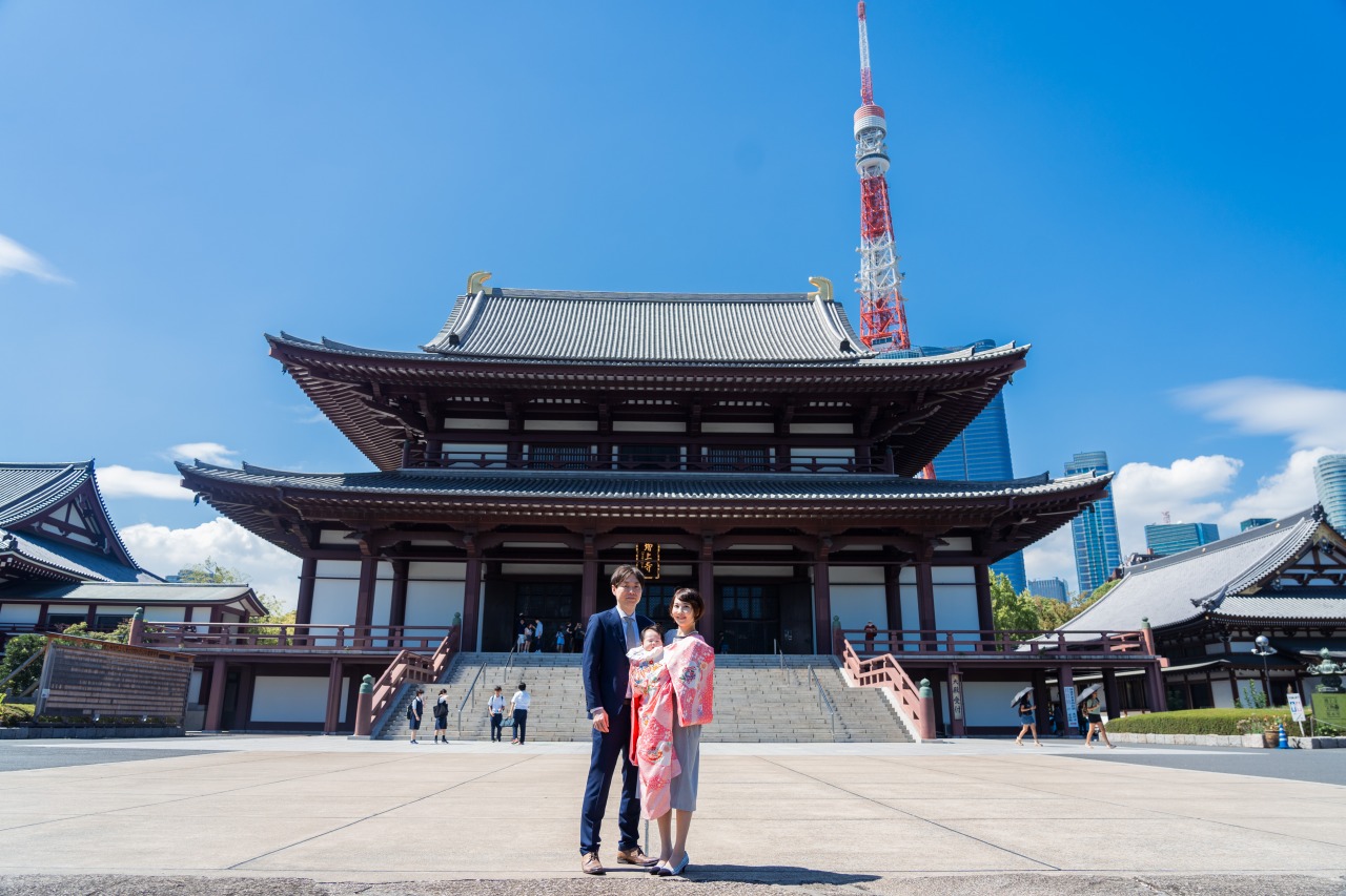 増上寺 お宮参り写真 作例