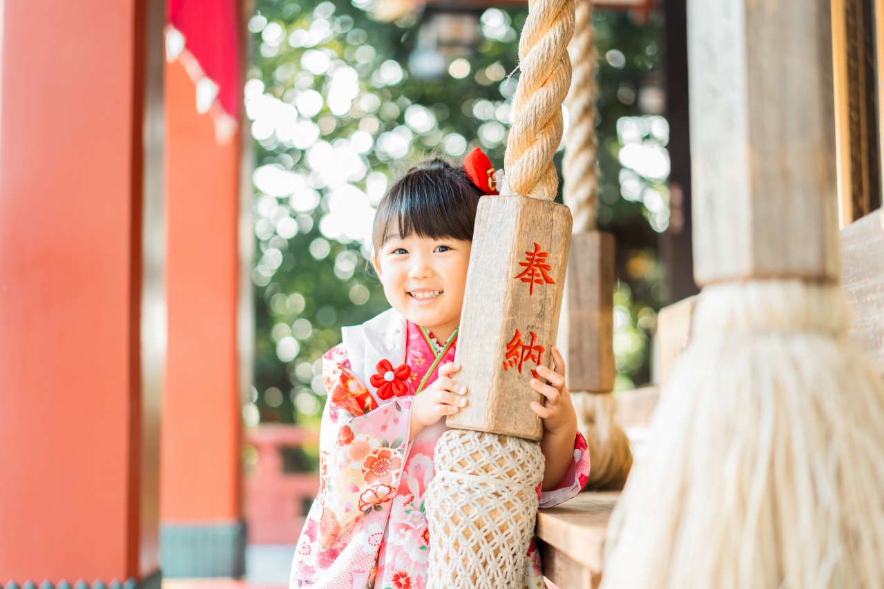 七五三のお参り写真(多摩川浅間神社)