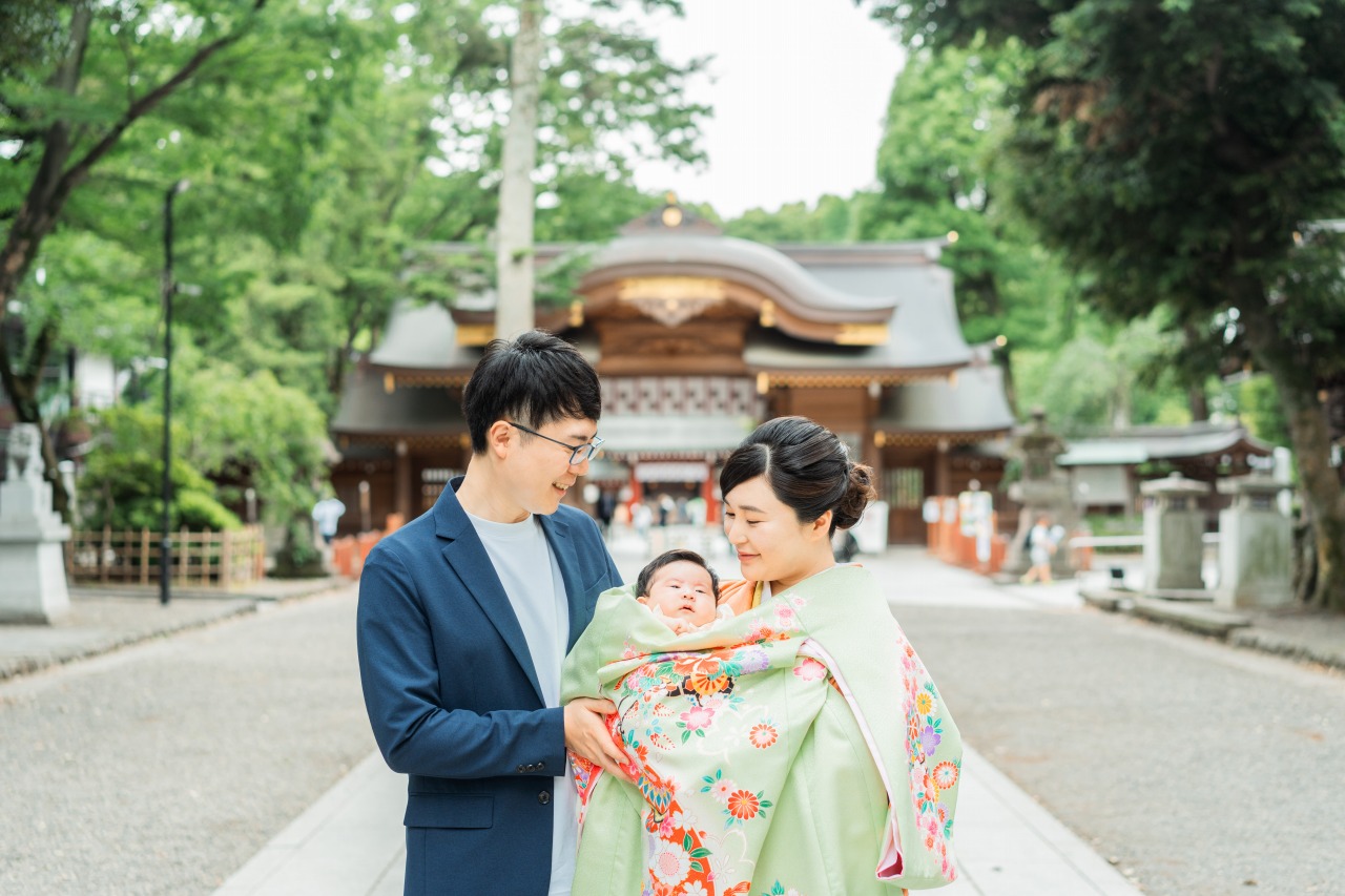 東京の神社でのお宮参り写真40