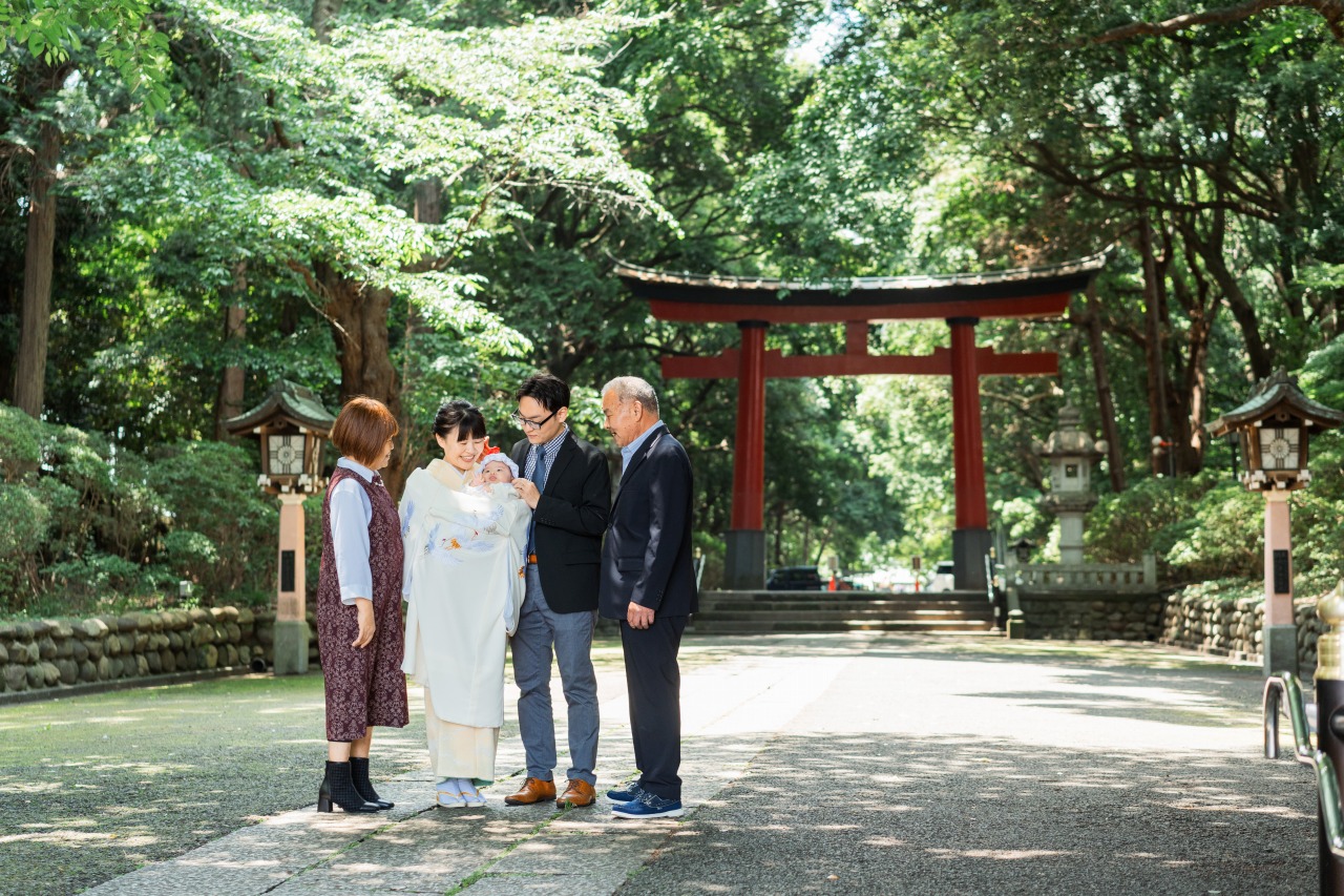 東京の神社でのお宮参り写真37