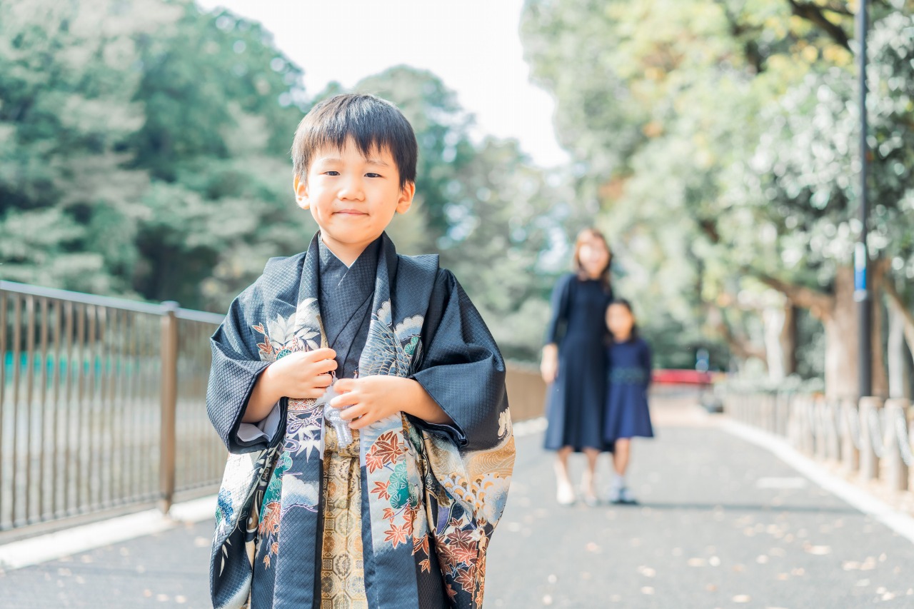 大宮八幡宮近辺での七五三写真