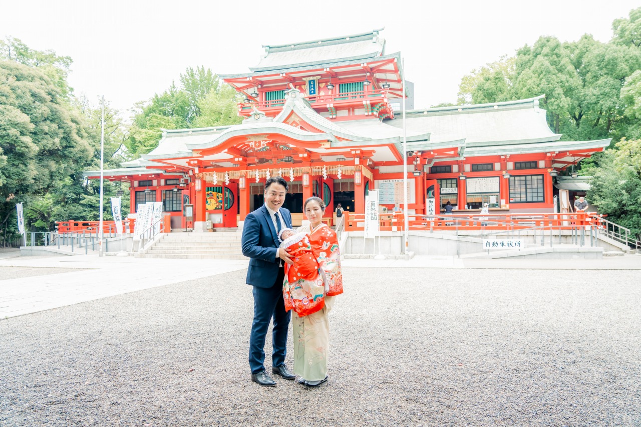 東京の神社でのお宮参り写真10
