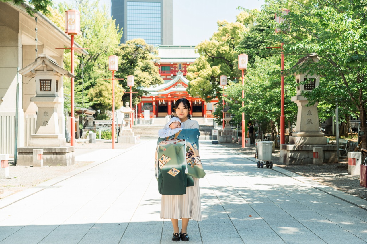 東京の神社でのお宮参り写真08