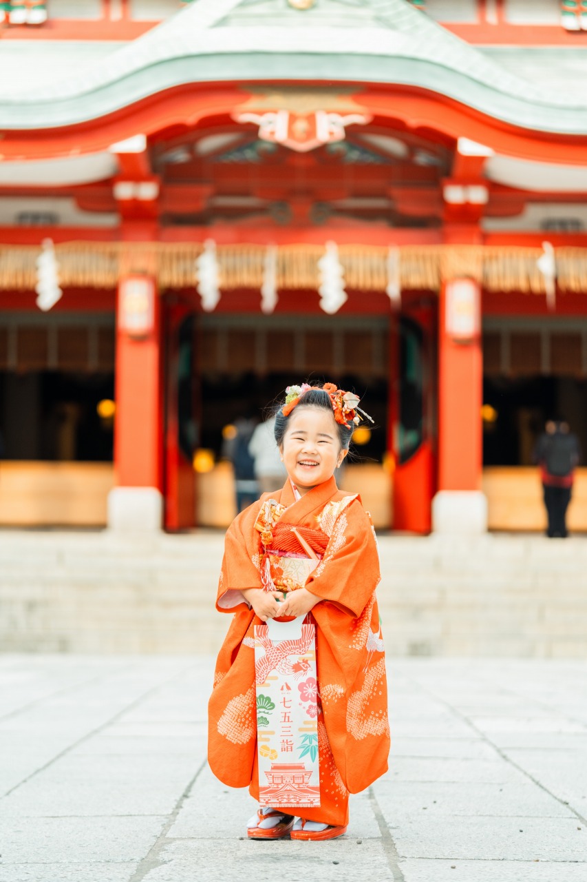 富岡八幡宮 七五三 本殿前ソロポートレート 作例