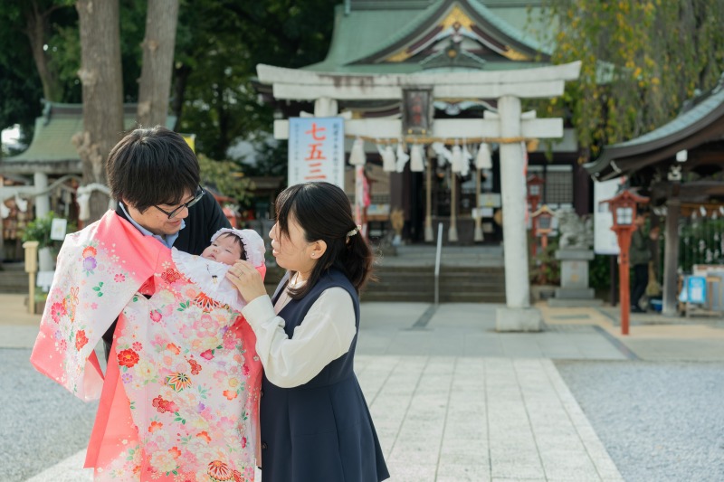 川越八幡宮でのお宮参り写真03