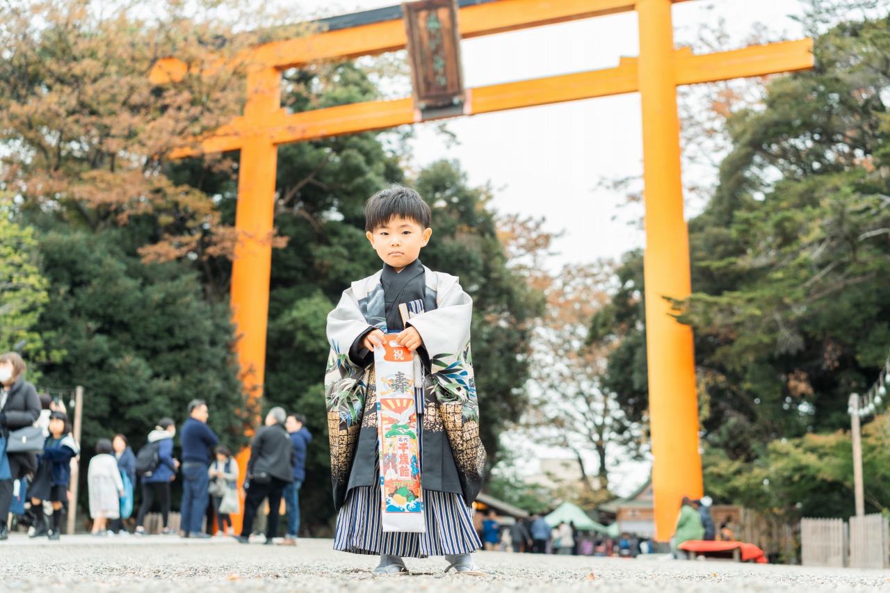 埼玉の神社での七五三写真(川越氷川神社)