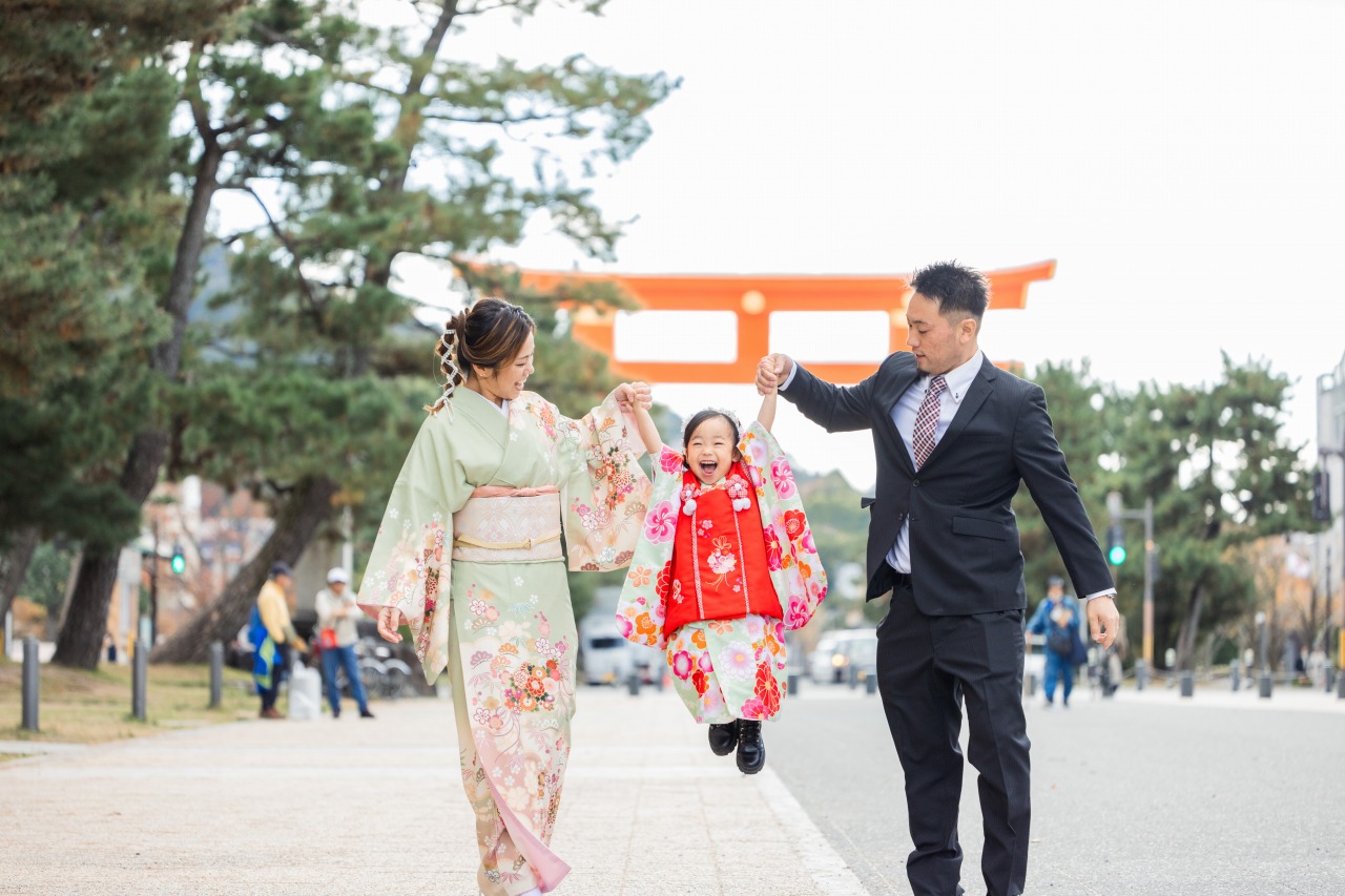 京都の神社での七五三写真12