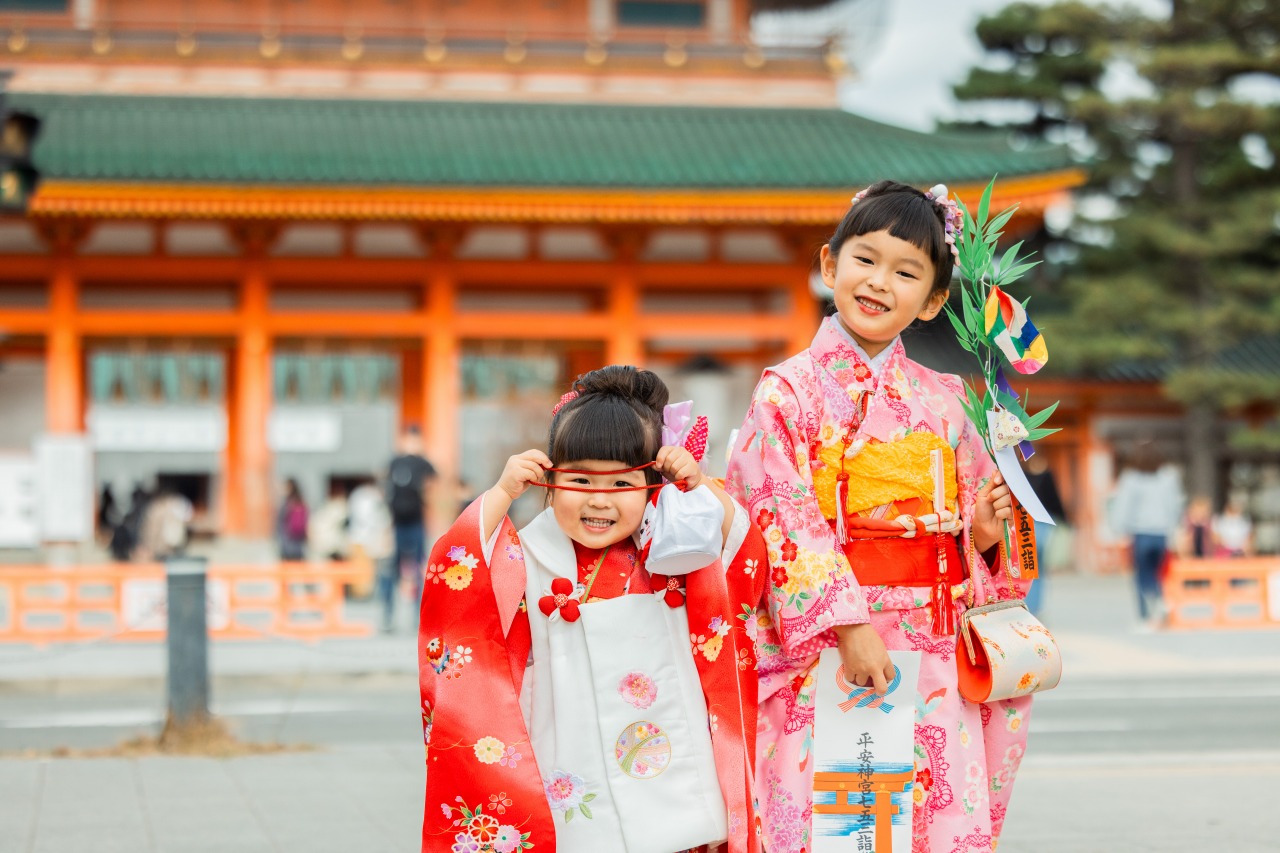 京都の神社での七五三写真10