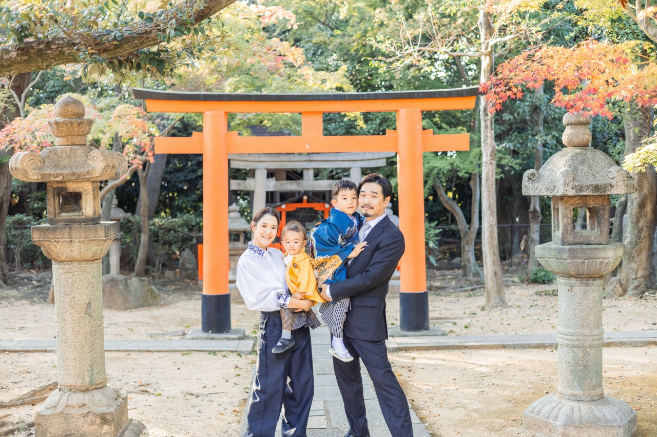 京都の神社での七五三写真21