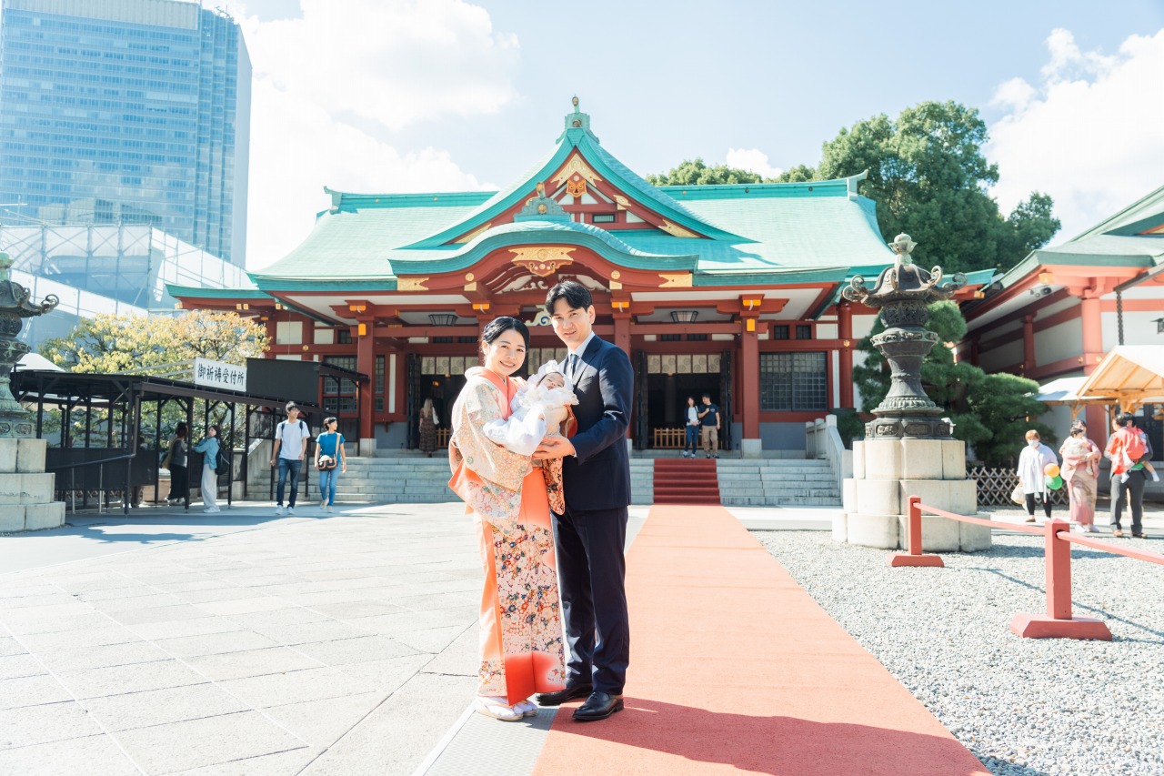 東京の神社でのお宮参り写真02