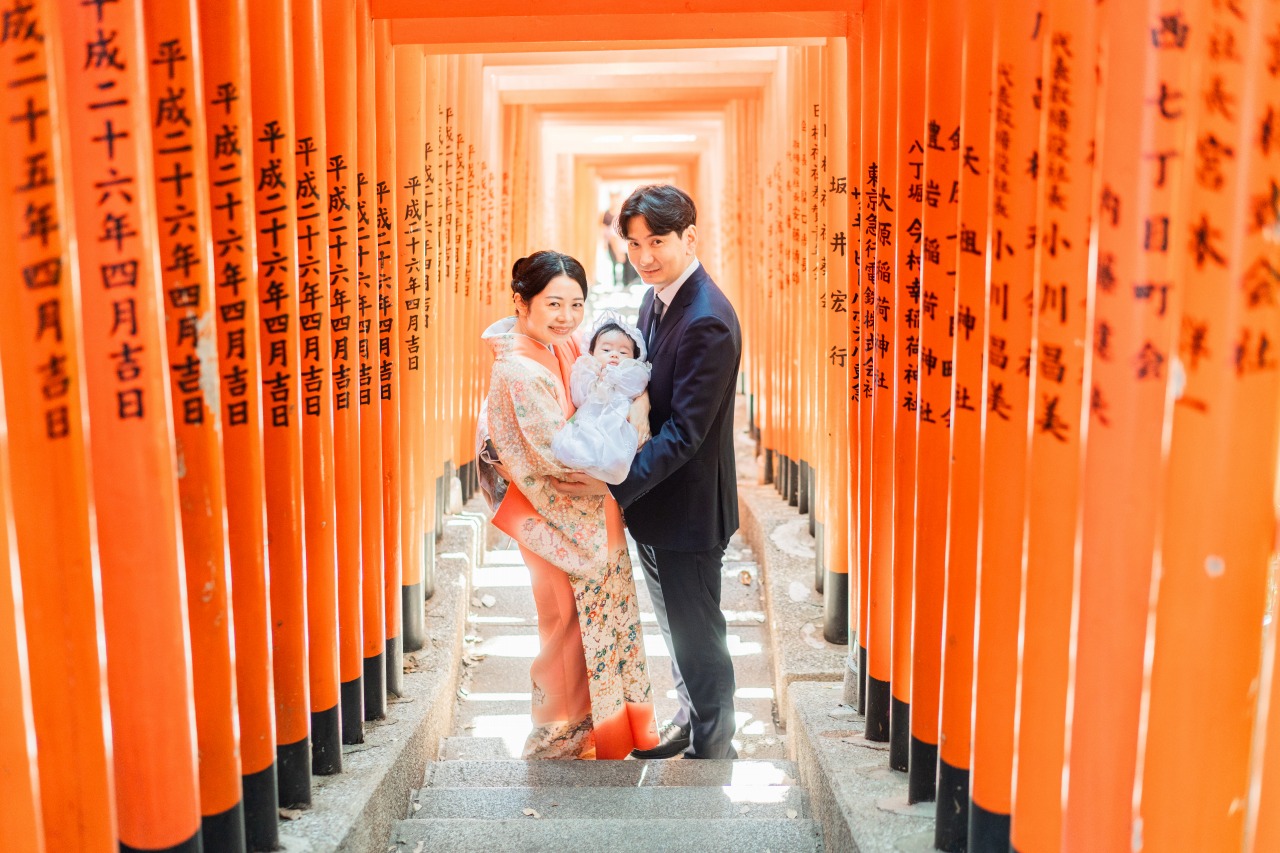 東京の神社でのお宮参り写真24