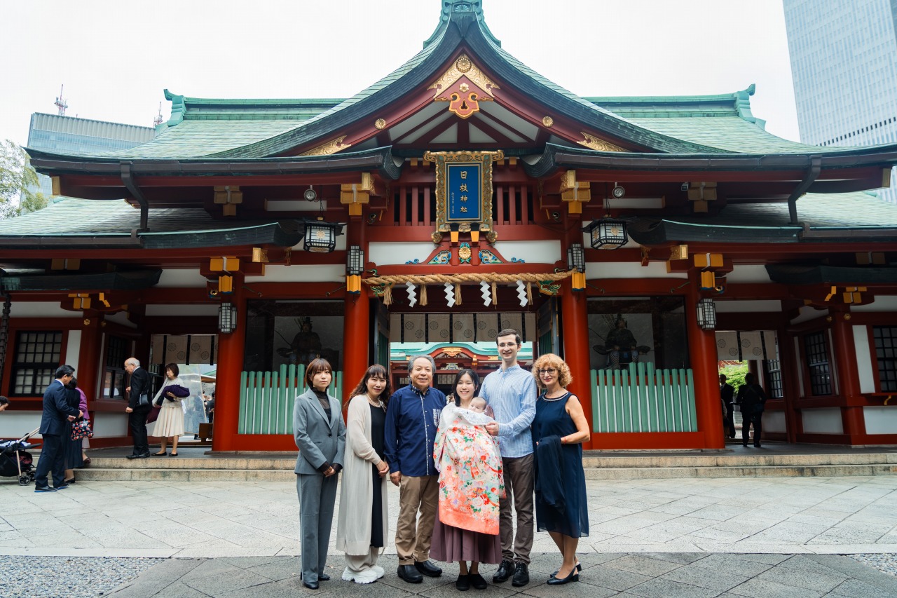 東京の神社でのお宮参り写真25