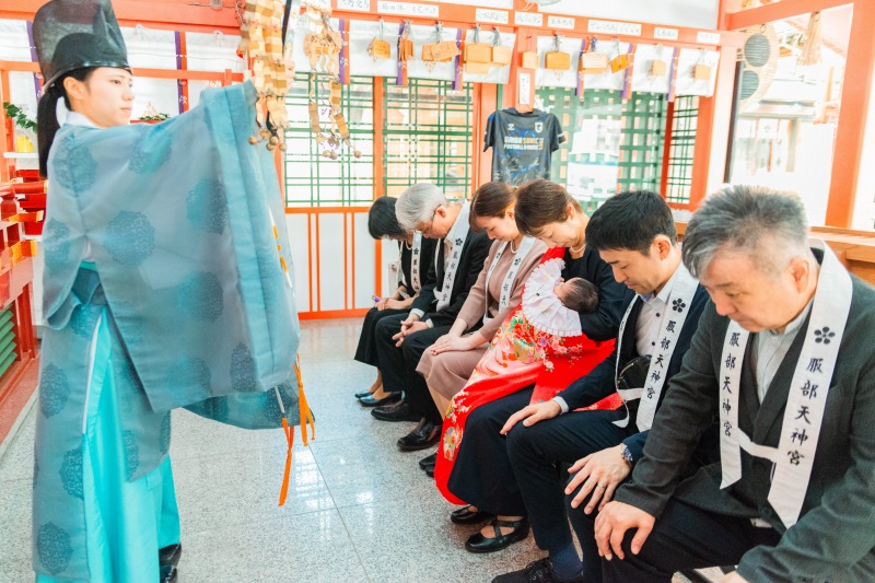 大阪の神社でのお宮参り写真03