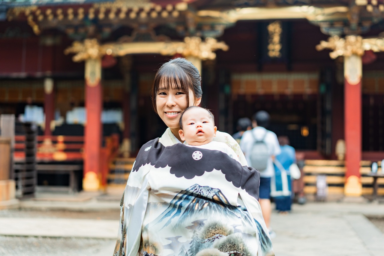 東京の神社でのお宮参り写真17