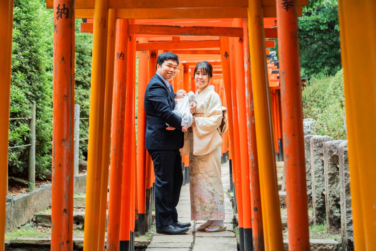 東京の神社でのお宮参り写真18