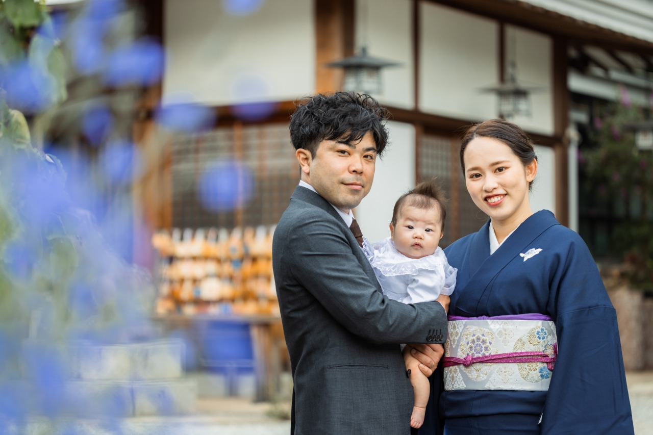 尼崎・水堂須佐男神社でのお宮参り写真