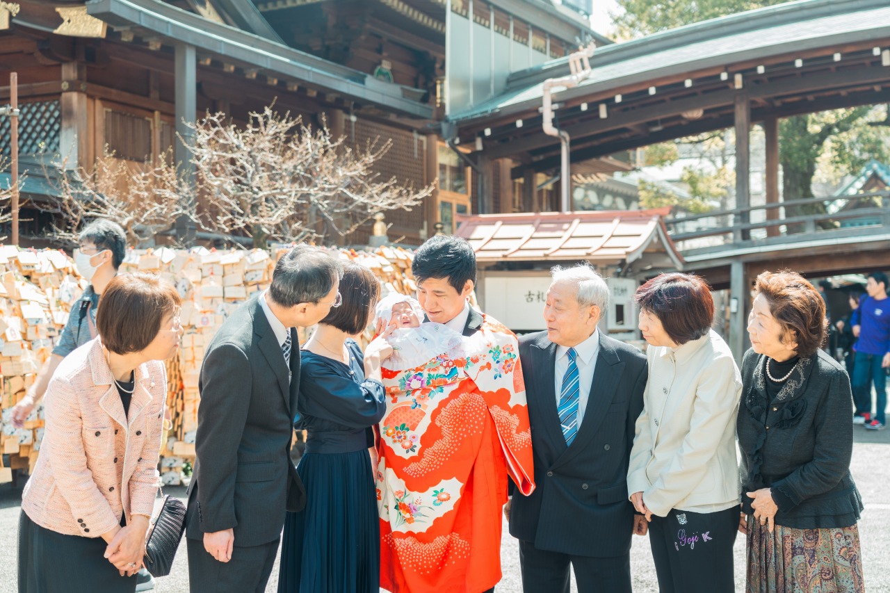 東京の神社でのお宮参り写真16