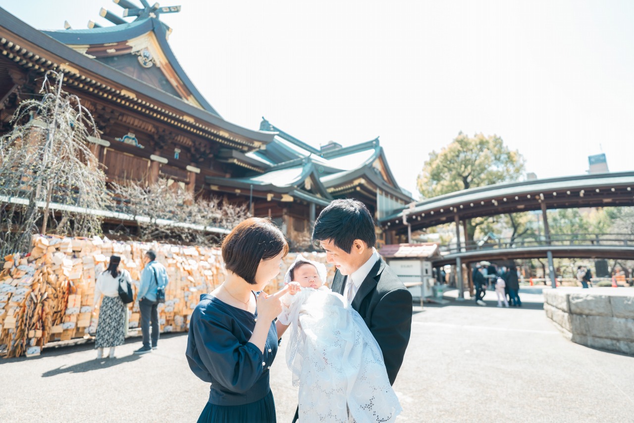 東京の神社でのお宮参り写真14