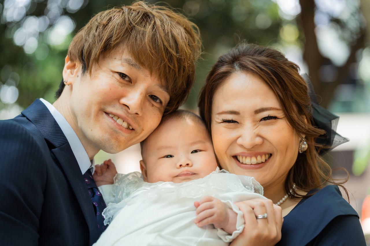碑文谷八幡宮でのお宮参り写真