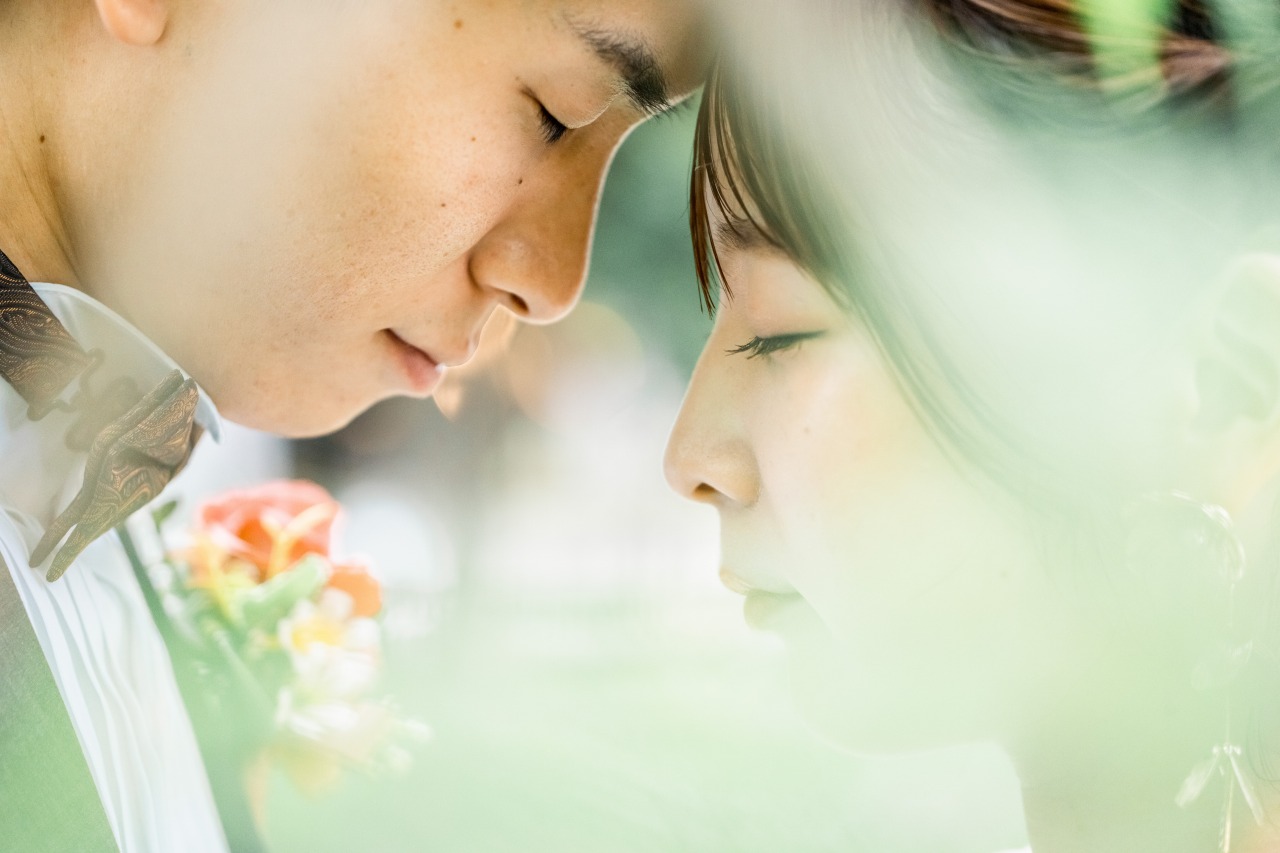 神戸 前撮り 近接のフェイスツーフェイス ロマンチックな寄り