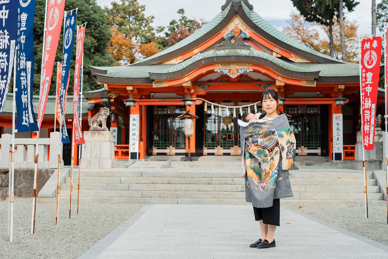 豊中稲荷神社 お宮参り 写真 作例