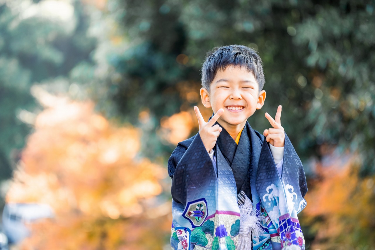 近江神宮 七五三 羽織袴の男の子ポートレート 作例