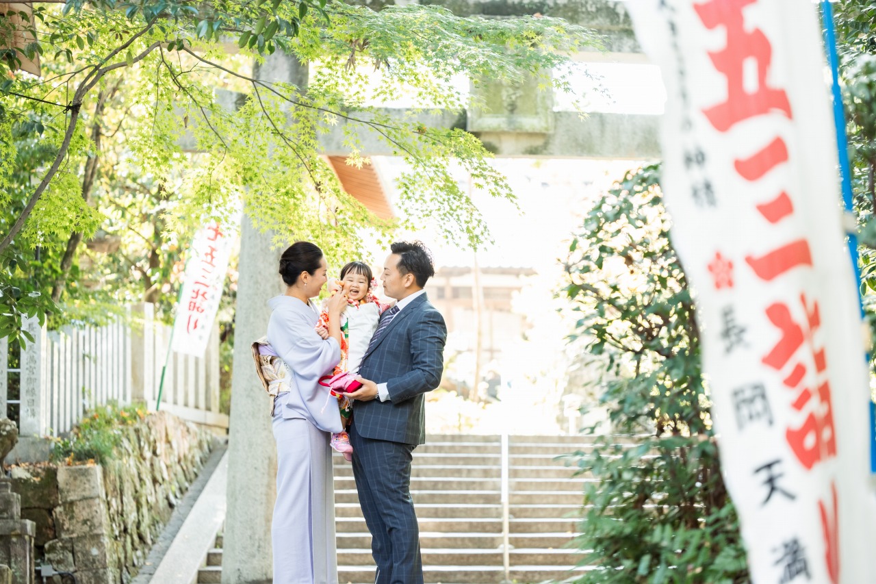 京都の神社での七五三写真23