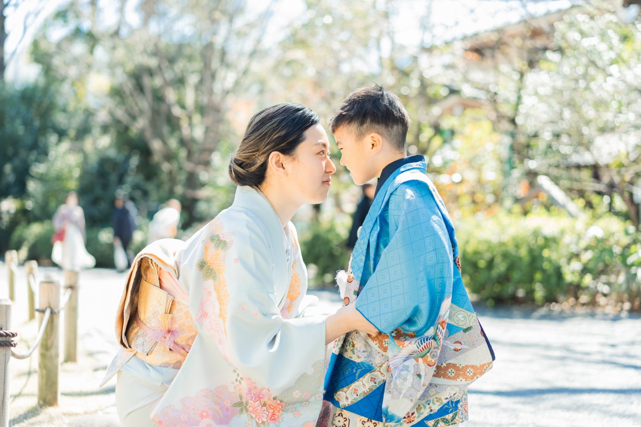 阿佐ヶ谷神明宮で母子七五三写真